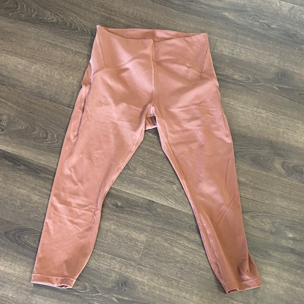 lululemon Brown Wunder Under 7/8 Leggings Size 10 High Rise